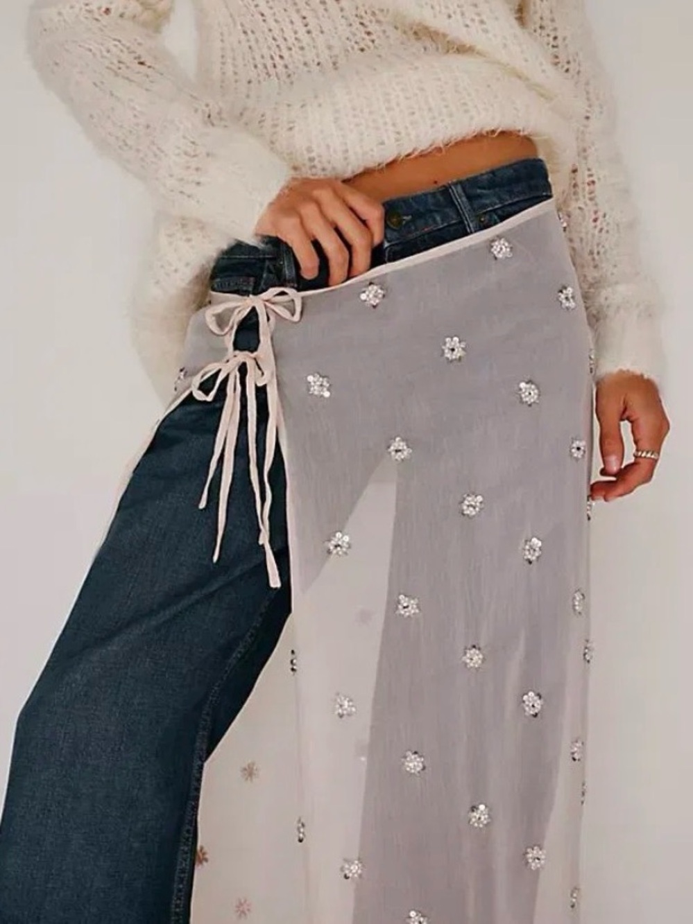 Free People Embellished Apron Sarong